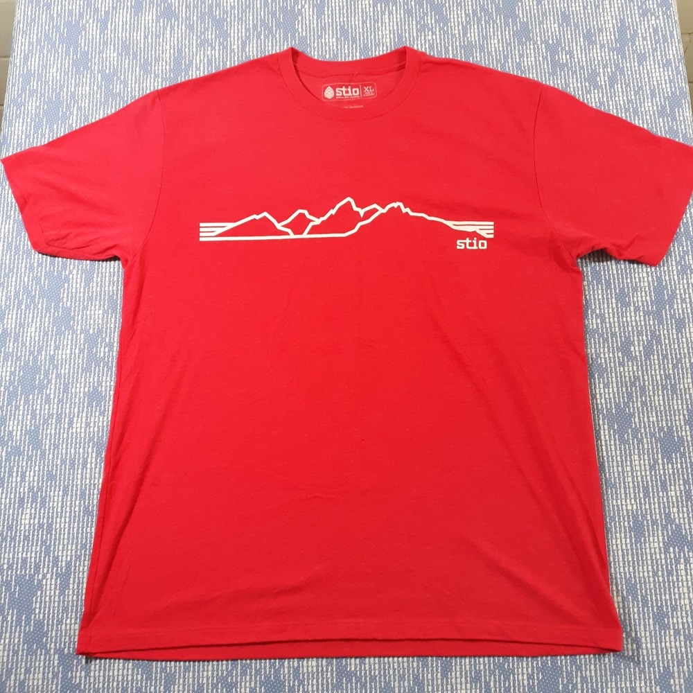Stio T-Shirt Mens XL Red Jackson Hole Wyoming Graphic Outdoor Cotton Blend